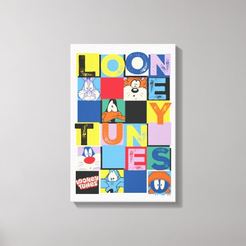 LOONEY TUNES Character Checker Blocks Canvas Print