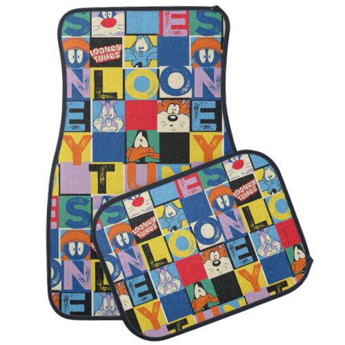 LOONEY TUNES Character Checker Blocks Car Floor Mat