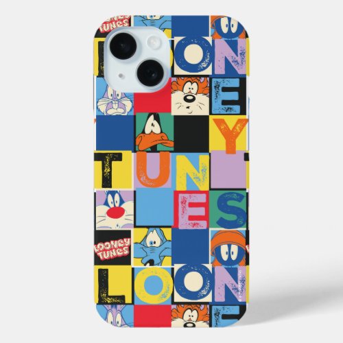 LOONEY TUNES Character Checker Blocks iPhone 15 Case