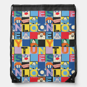 LOONEY TUNES™ Character Checker Blocks Drawstring Bag