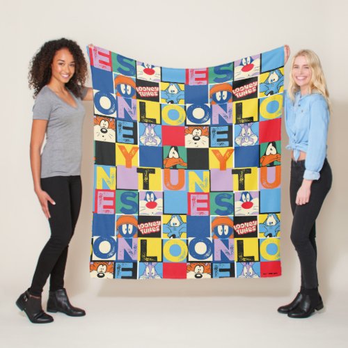 LOONEY TUNES Character Checker Blocks Fleece Blanket