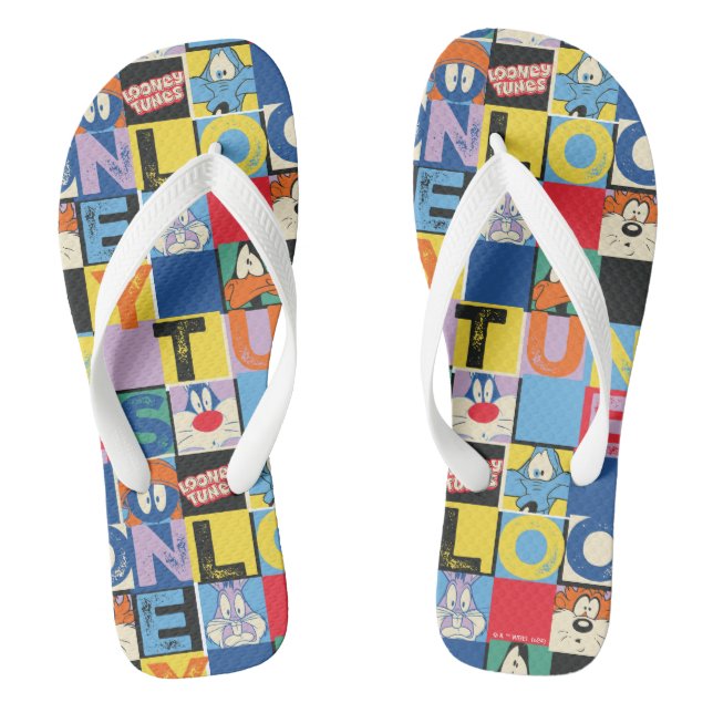 LOONEY TUNES™ Character Checker Blocks Flip Flops (Footbed)