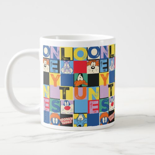 LOONEY TUNES Character Checker Blocks Giant Coffee Mug