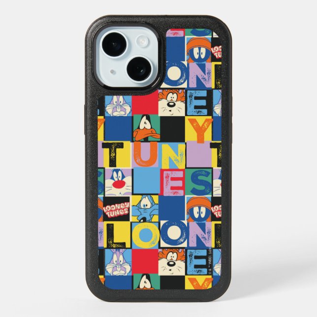 LOONEY TUNES™ Character Checker Blocks iPhone 15 Case (Back)