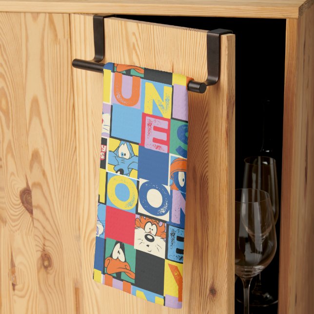 LOONEY TUNES™ Character Checker Blocks Kitchen Towel (Thirds Fold)