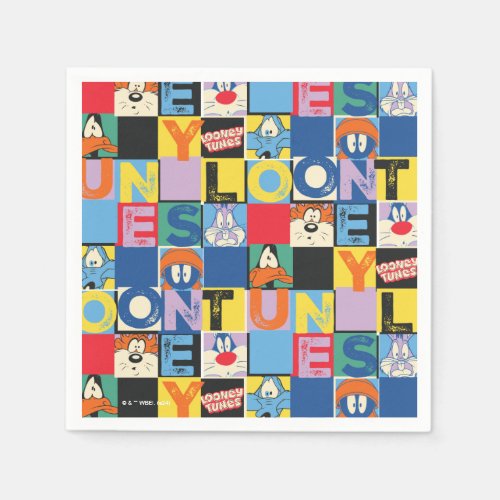 LOONEY TUNES Character Checker Blocks Napkins