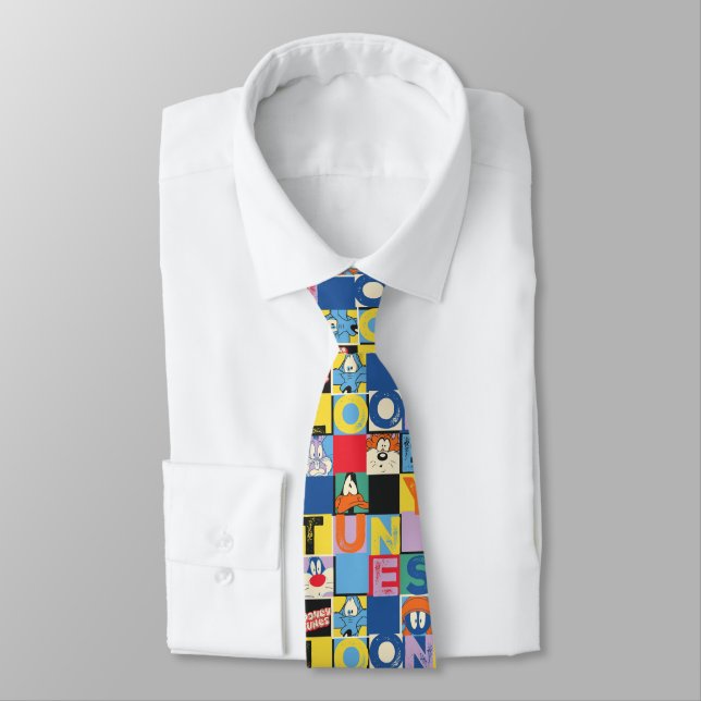 LOONEY TUNES™ Character Checker Blocks Neck Tie (Tied)