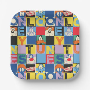 LOONEY TUNES™ Character Checker Blocks Paper Plates