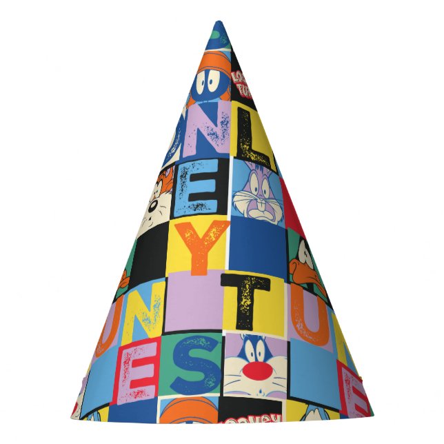 LOONEY TUNES™ Character Checker Blocks Party Hat (Front)