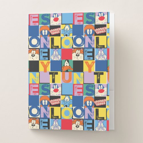 LOONEY TUNES Character Checker Blocks Pocket Folder