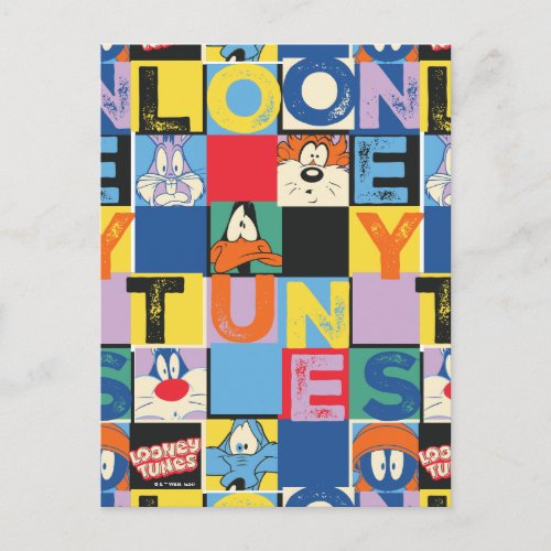 LOONEY TUNES Character Checker Blocks Postcard