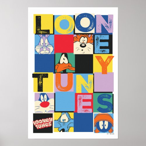 LOONEY TUNES Character Checker Blocks Poster