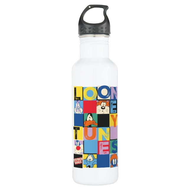 LOONEY TUNES™ Character Checker Blocks Stainless Steel Water Bottle (Front)