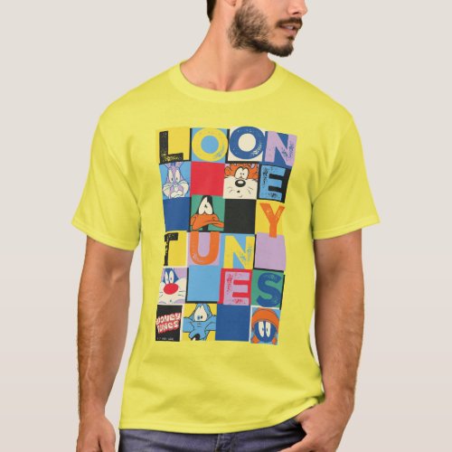 LOONEY TUNES Character Checker Blocks T_Shirt