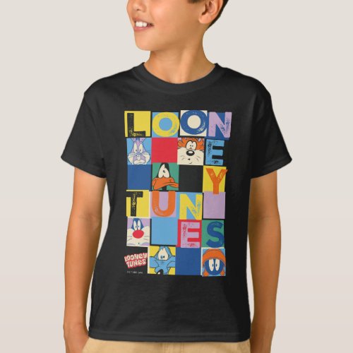 LOONEY TUNES Character Checker Blocks T_Shirt