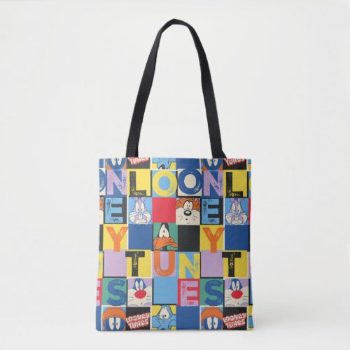 LOONEY TUNES Character Checker Blocks Tote Bag