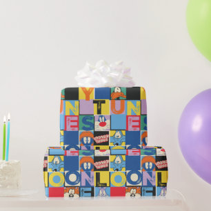 LOONEY TUNES™ Character Checker Blocks Wrapping Paper