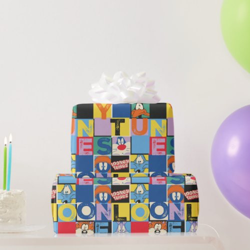 LOONEY TUNES Character Checker Blocks Wrapping Paper