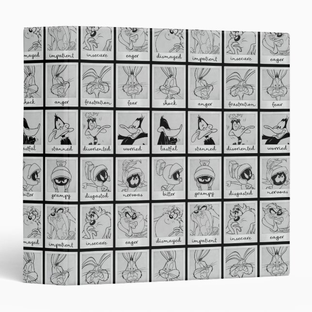 LOONEY TUNES™ Character Emotion Chart 3 Ring Binder (Front/Spine)