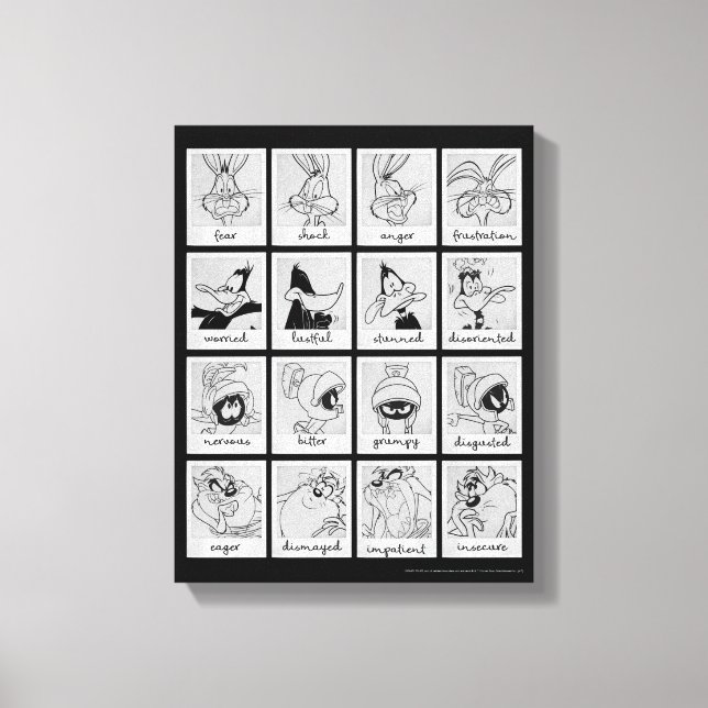 LOONEY TUNES™ Character Emotion Chart Canvas Print (Front)