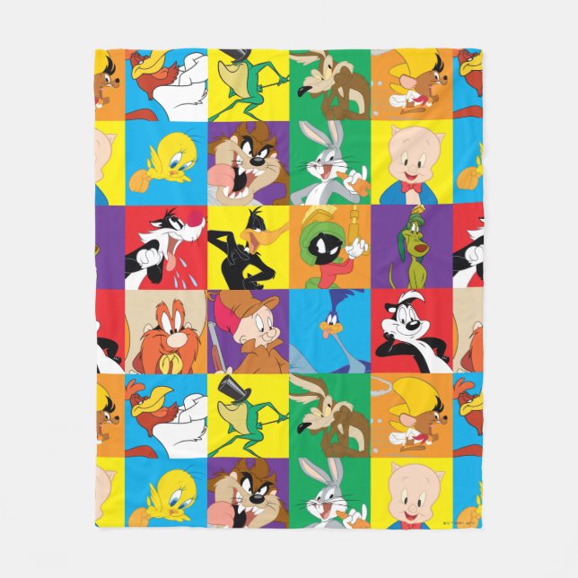 LOONEY TUNES™ Character Grid Fleece Blanket | Zazzle