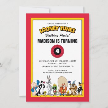 Looney Tunes™ Character Group | Birthday Invitation by looneytunes at Zazzle