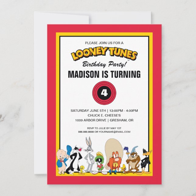 LOONEY TUNES™ Character Group | Birthday Invitation (Front)