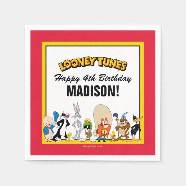 LOONEY TUNES™ Character Group | Birthday Paper Napkins (Front)