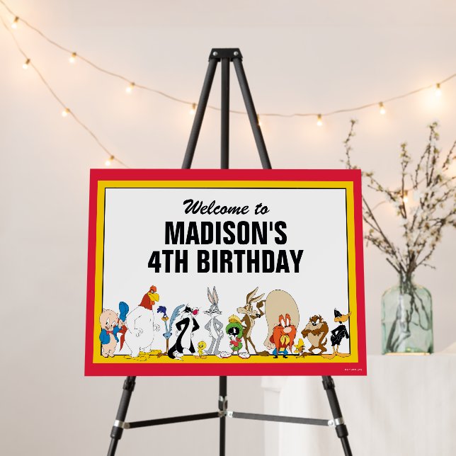 LOONEY TUNES™ Character Group | Birthday Sign (In Situ (Stand))