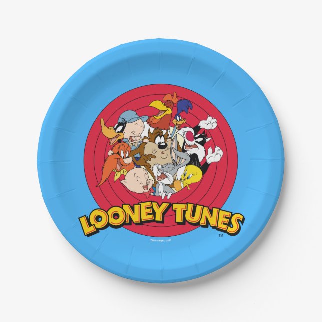 LOONEY TUNES™ Character Logo Paper Plates (Front)