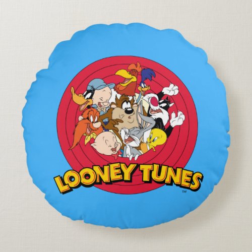 LOONEY TUNES Character Logo Round Pillow