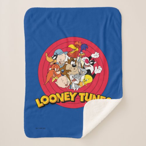 LOONEY TUNES Character Logo Sherpa Blanket