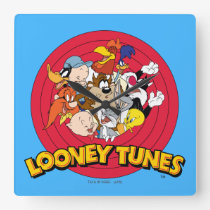 LOONEY TUNES™ Character Logo Square Wall Clock