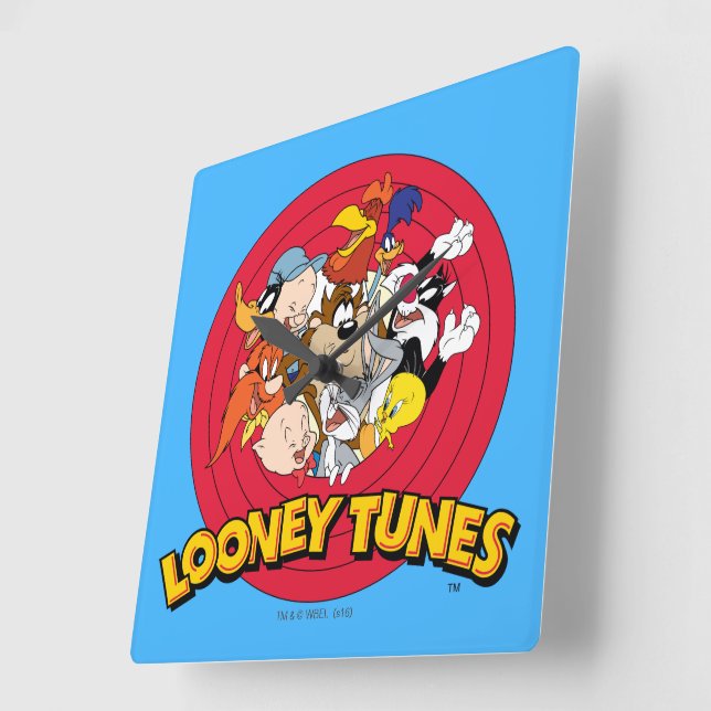 LOONEY TUNES™ Character Logo Square Wall Clock