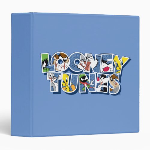 LOONEY TUNESâ Characters in Lettering 3 Ring Binder