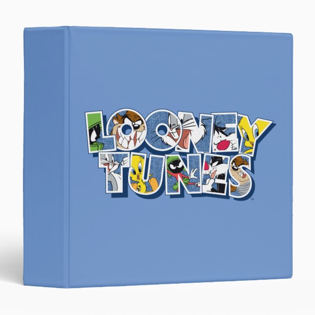 LOONEY TUNES™ Characters in Lettering 3 Ring Binder (Front/Spine)