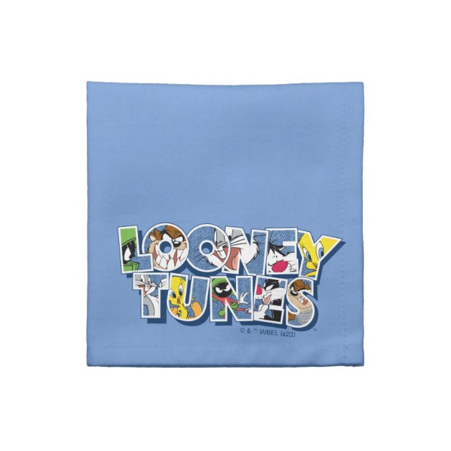 LOONEY TUNES™ Characters in Lettering Cloth Napkin (Quarter Fold)