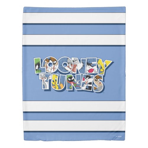 LOONEY TUNESâ Characters in Lettering Duvet Cover