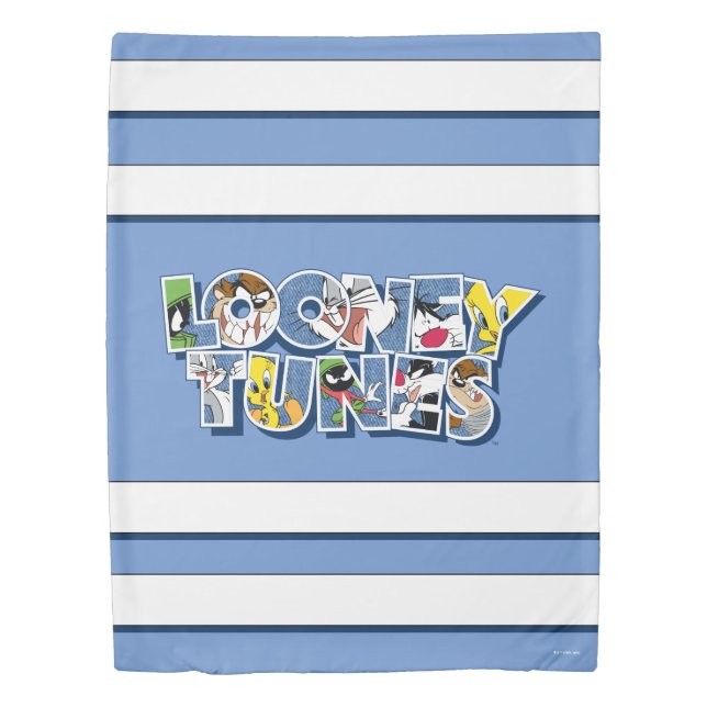 LOONEY TUNES™ Characters in Lettering Duvet Cover (Front)