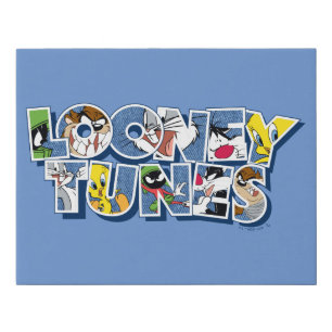 LOONEY TUNES™ Characters in Lettering Faux Canvas Print