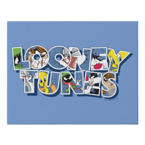 LOONEY TUNESâ Characters in Lettering Faux Canvas Print