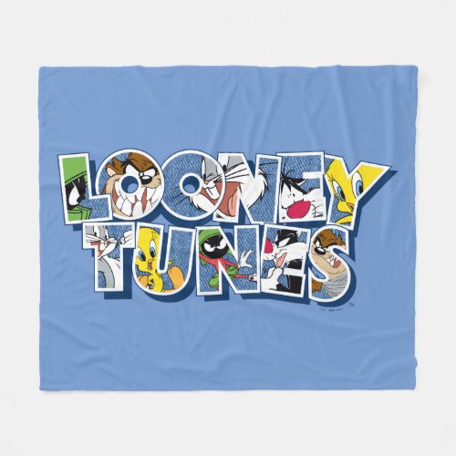 LOONEY TUNESâ Characters in Lettering Fleece Blanket