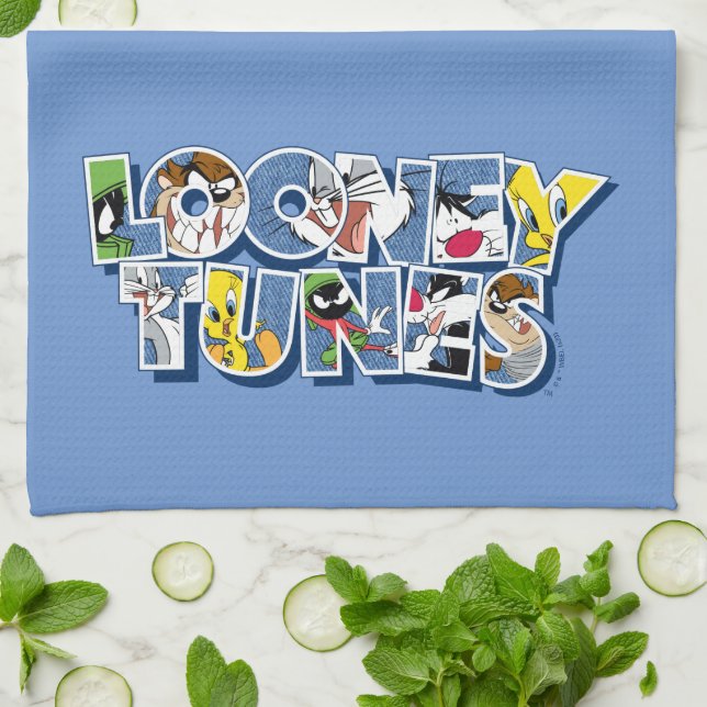 LOONEY TUNES™ Characters in Lettering Kitchen Towel (Folded)