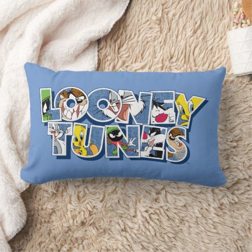 LOONEY TUNESâ Characters in Lettering Lumbar Pillow