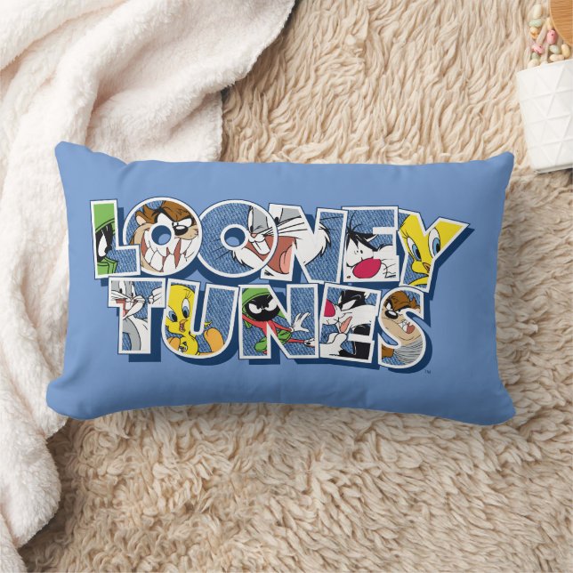LOONEY TUNES™ Characters in Lettering Lumbar Pillow (Blanket)