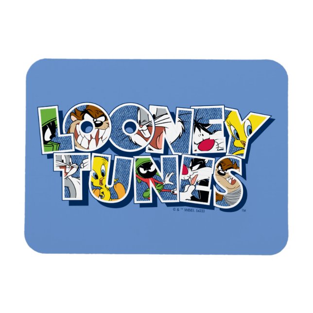 LOONEY TUNES™ Characters in Lettering Magnet (Horizontal)