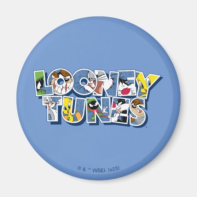 LOONEY TUNES™ Characters in Lettering Magnet (Front)
