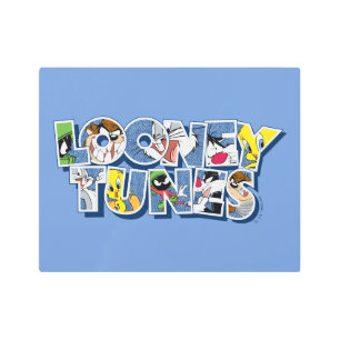 LOONEY TUNES™ Characters in Lettering Metal Print