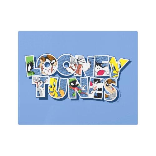 LOONEY TUNESâ Characters in Lettering Metal Print