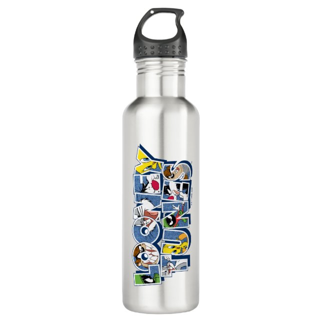 LOONEY TUNES™ Characters in Lettering Stainless Steel Water Bottle (Front)